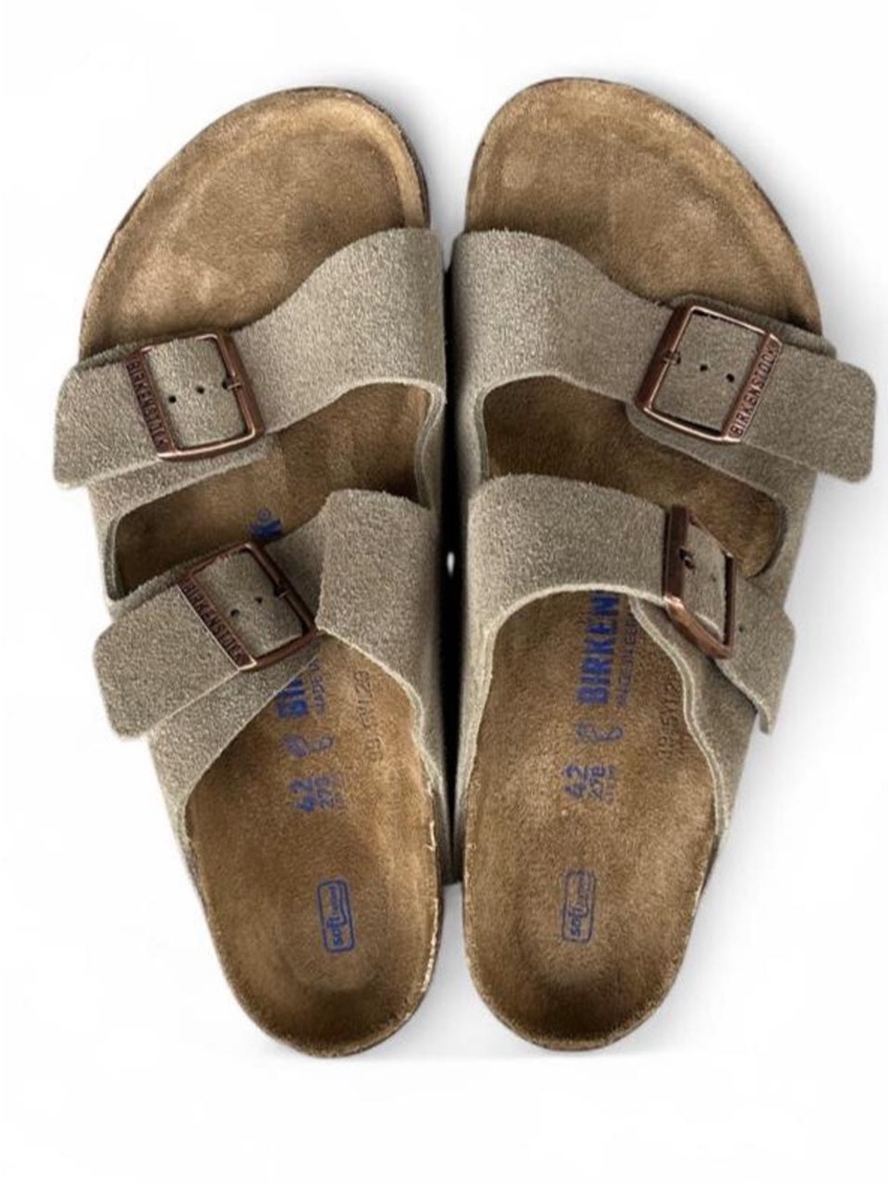 Birkenstock Arizona Taupe Suede Soft Footbed Sandals EU 42 Women’s 11 Regular